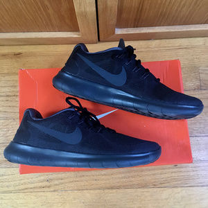 Nike Black Womens Free Rn 2017 8.5 Running Shoes